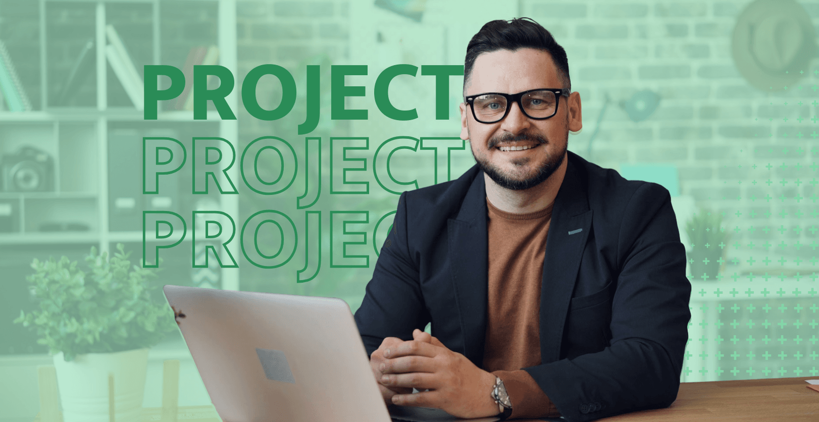 Participant with a laptop during Project Management Fundamentals training